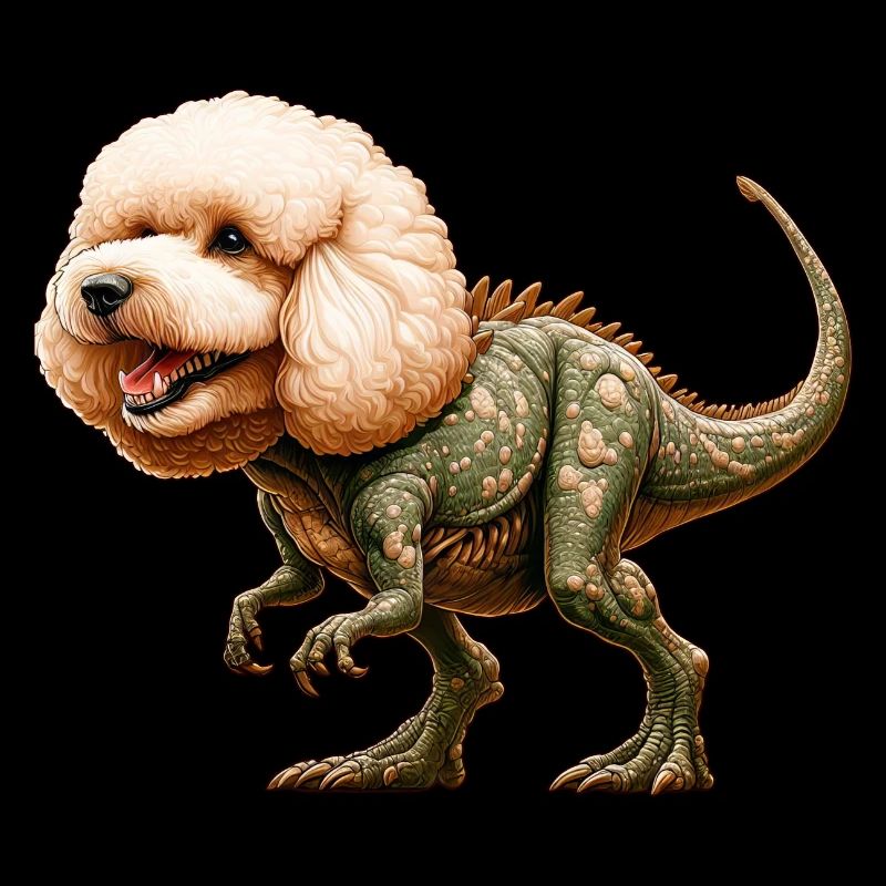 Poodle T-Rex Hybrid Mythical Creature Design