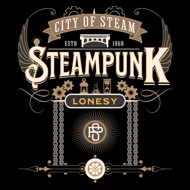 Victorian steampunk design with chains