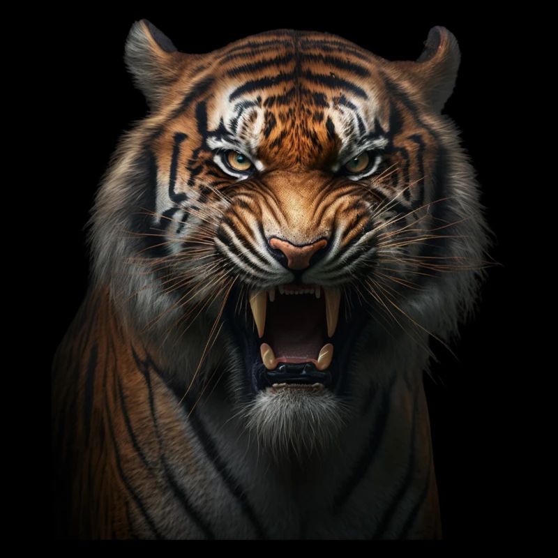 Strong tiger with an angry expression wild