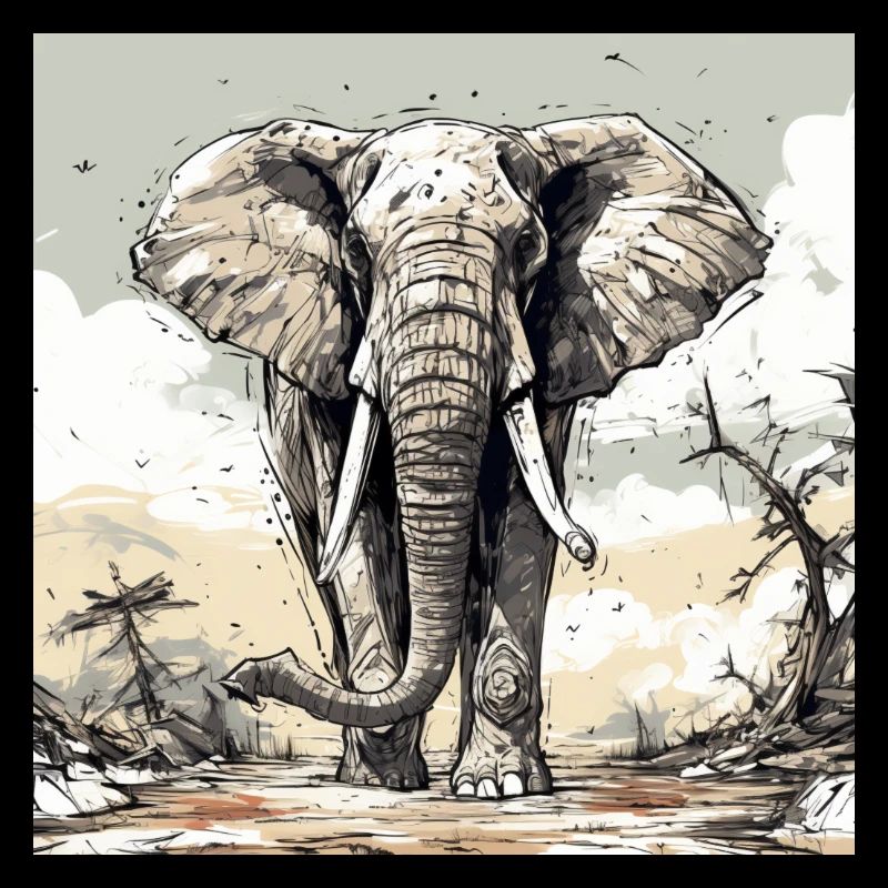 Comic style Elefant