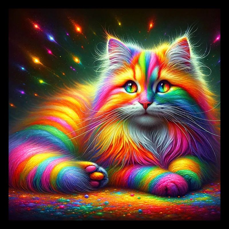 Chat arc-en-ciel