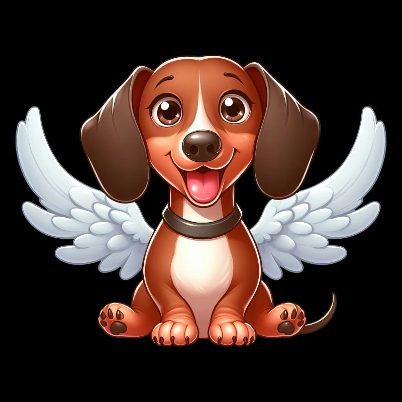 Ange teckel mignon avec des ailes
