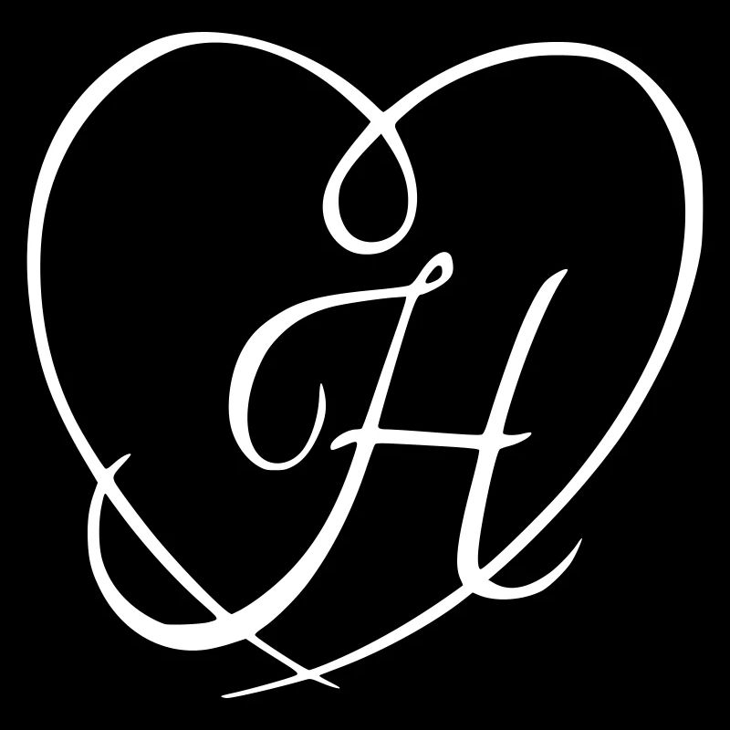 Letter H Calligraphy Heart
