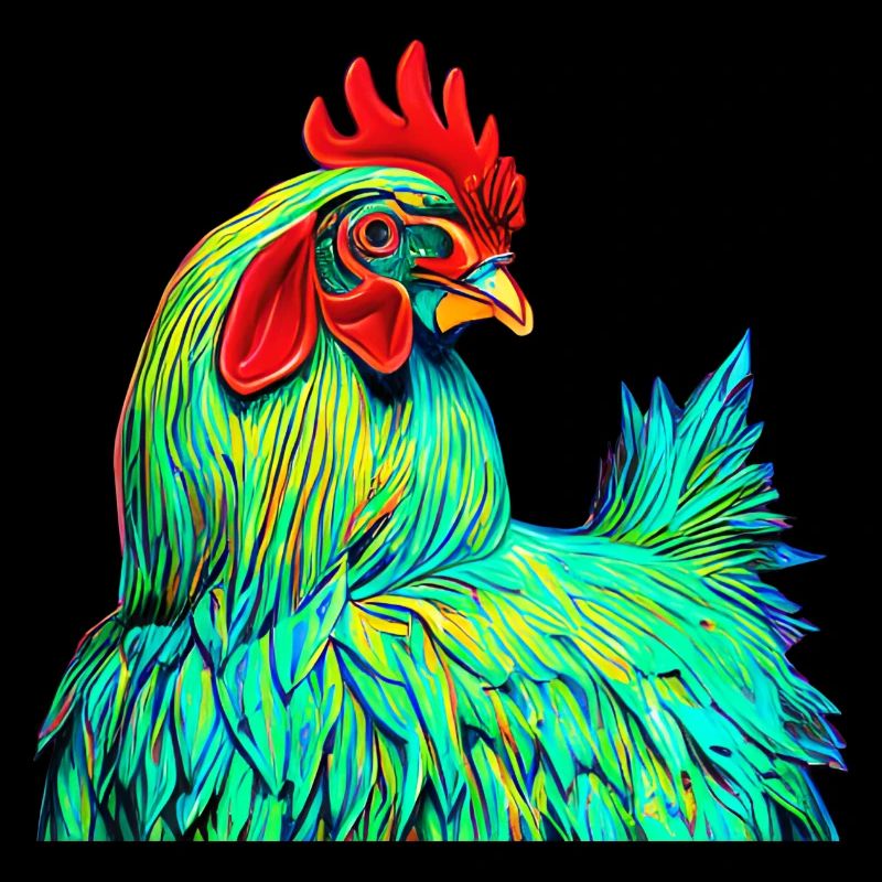 Pop Art Poulet Ferme Animaux Nature colorée