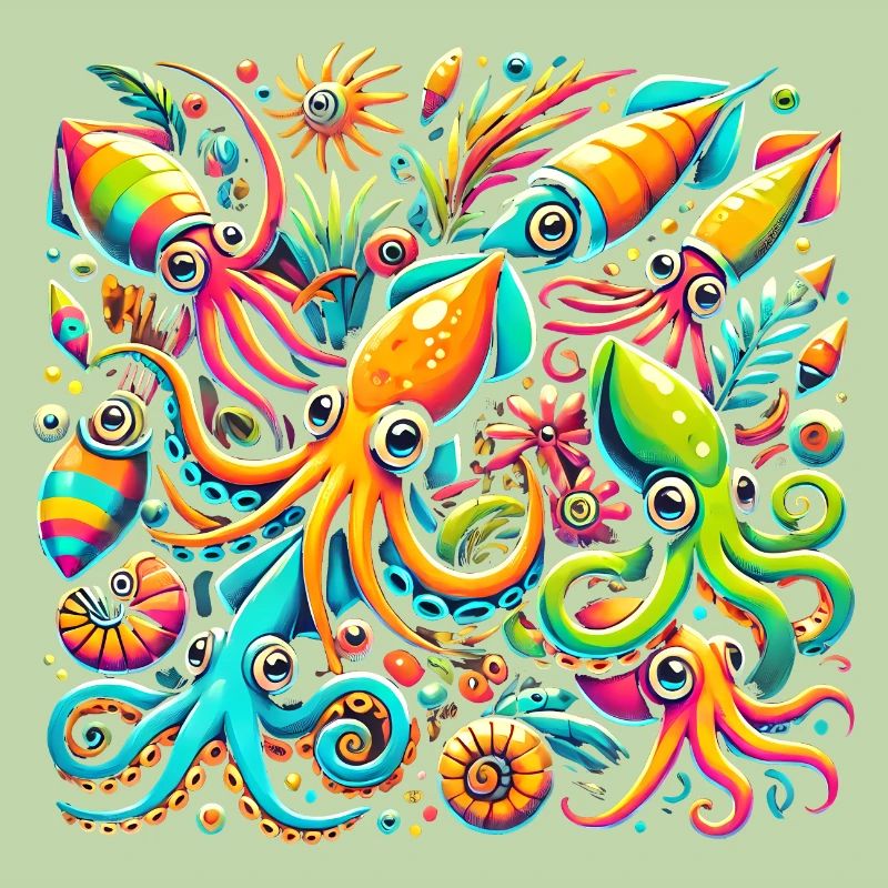 Squid Pattern, Love Ocean Animals