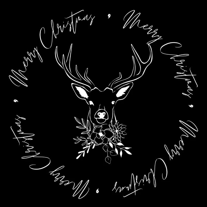 Merry Deer Circle - white