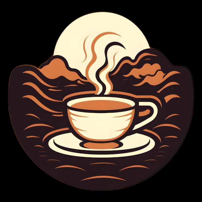 Steaming Cup: Minimalist Coffee Design