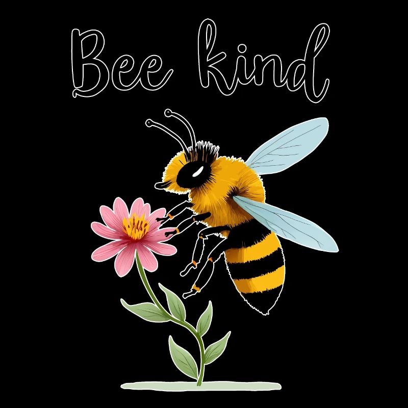 Type d’abeille : Abeille mignonne avec une petite fleur