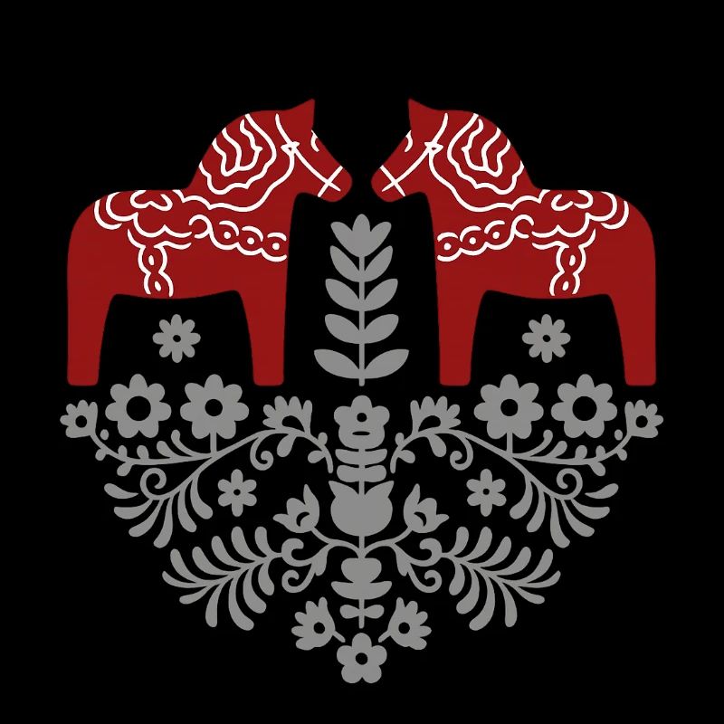 Dala Pferd – Skandinavische Folklore in Grau