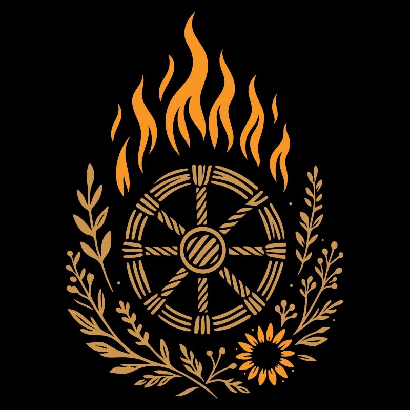 Witchy Fire Wheel - Summer Sun & Herbs