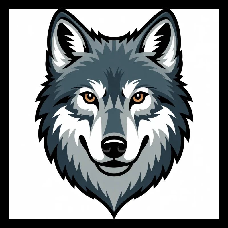 Wolfskopf – stilisierte Illustration