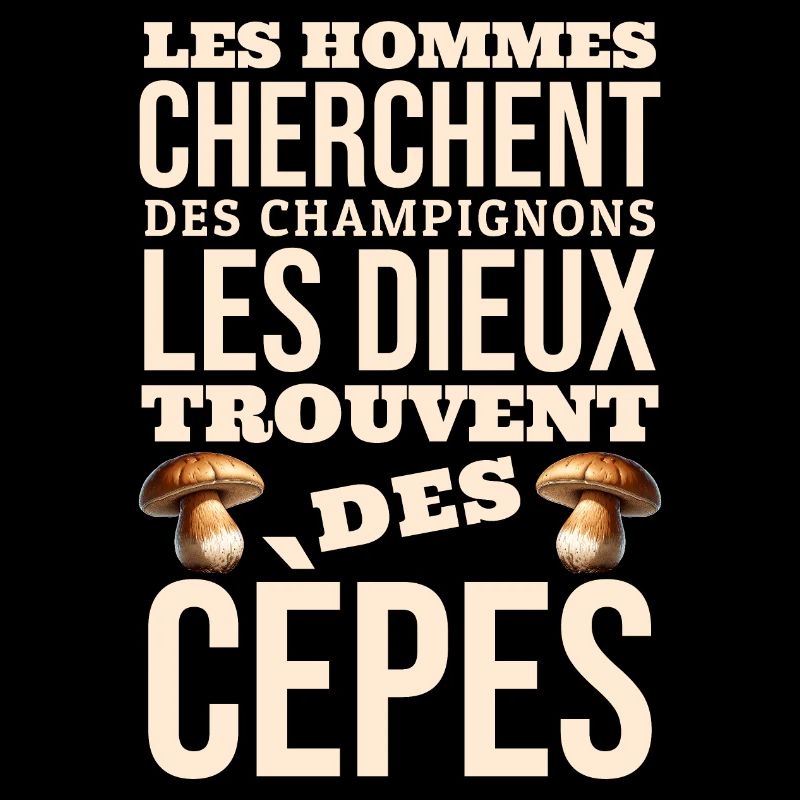 Les hommes cherchent des champignons