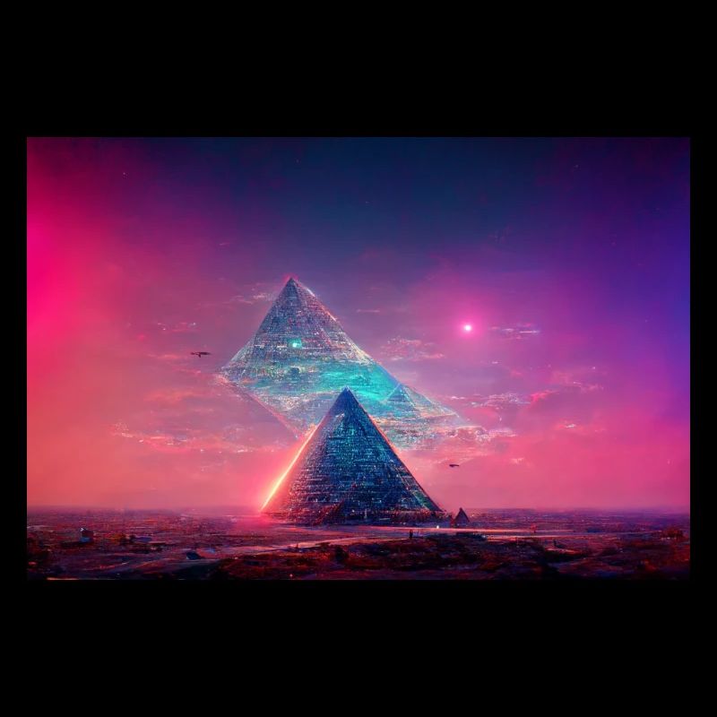 retrowave, vaporwave, pyramid,