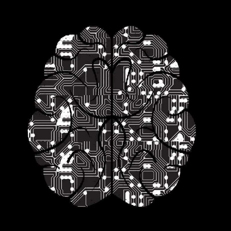 Conception de logo de cerveau ordinateur PC