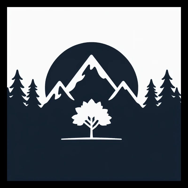 Berg- und Baumlandschaft Design