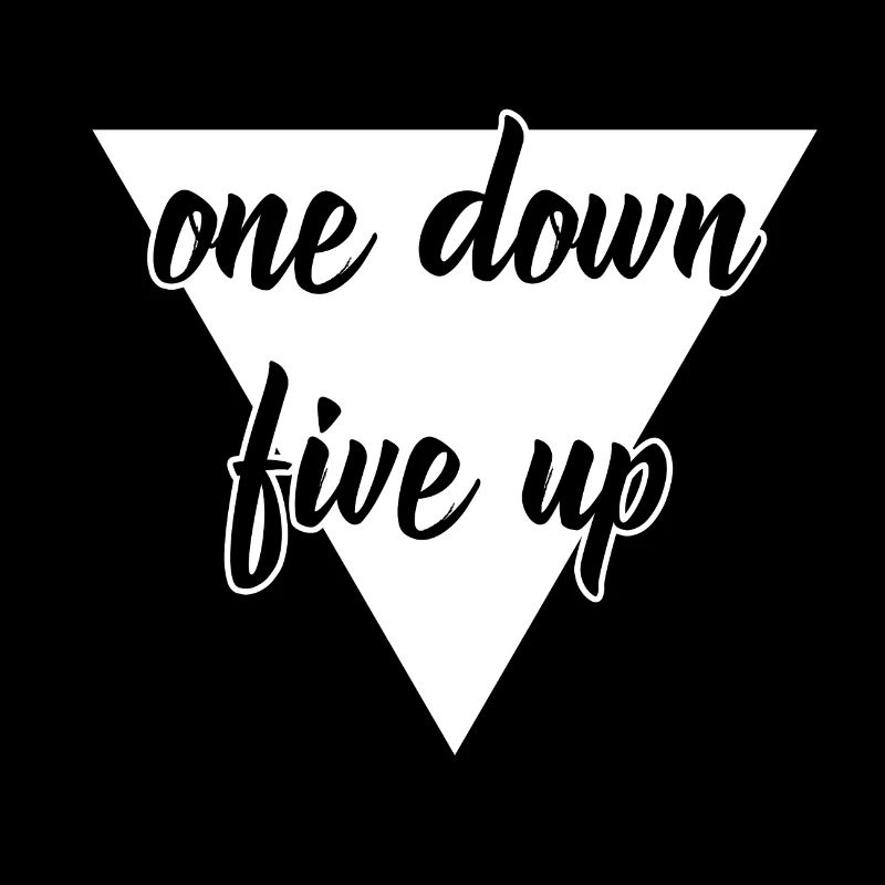 One Down Five Up design white