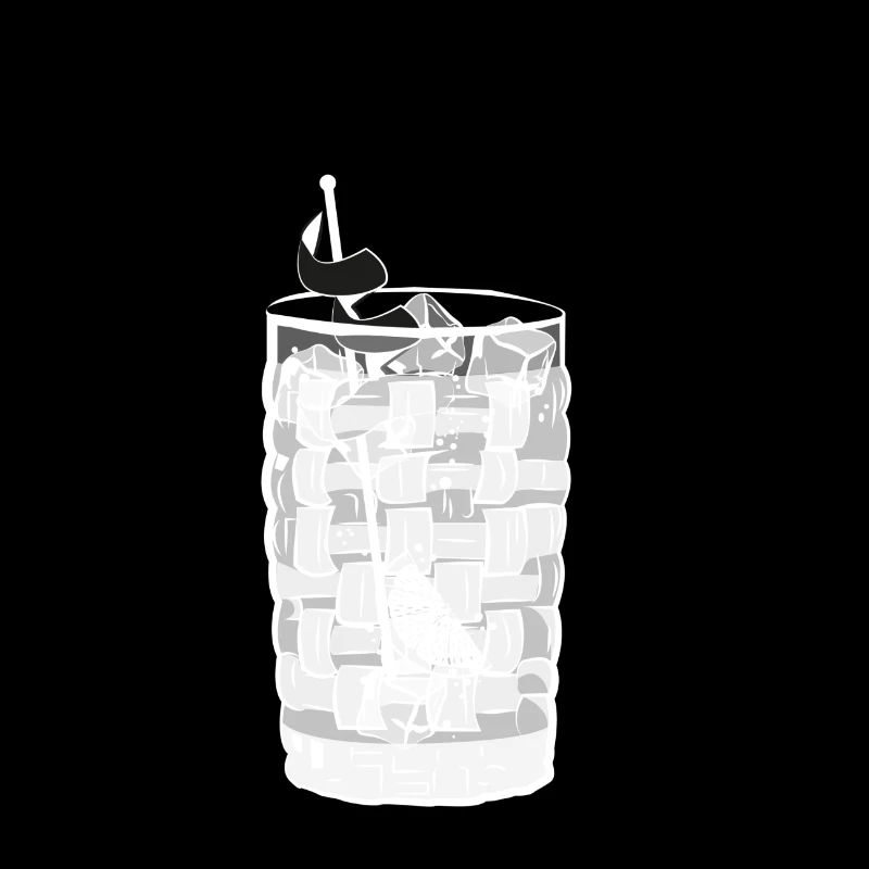 Gin Tonic glass with lemon - transparent