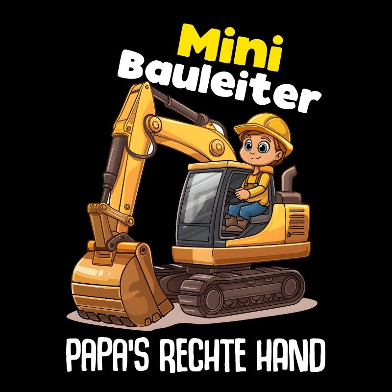 Bagger Bauleiter Bauherr Kinder Lustig