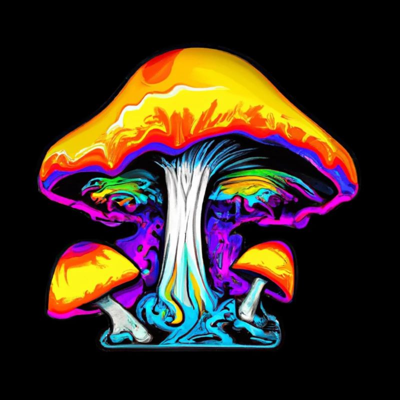 Psychedelic Mushrooms Funky Colors Magic