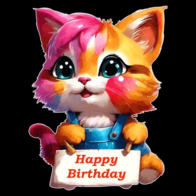 Un marrant chaton d'anniversaire