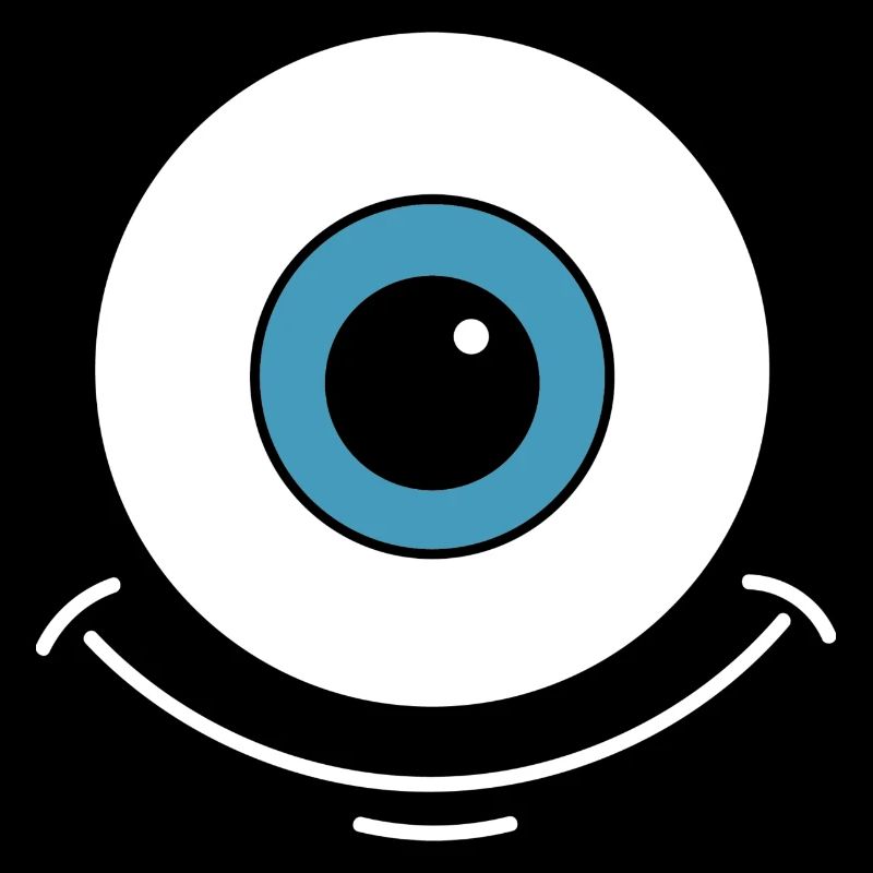 Monster Eye Smiley Comic Blanc