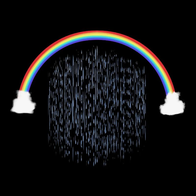 Regenbogen mit Regentropfenmuster