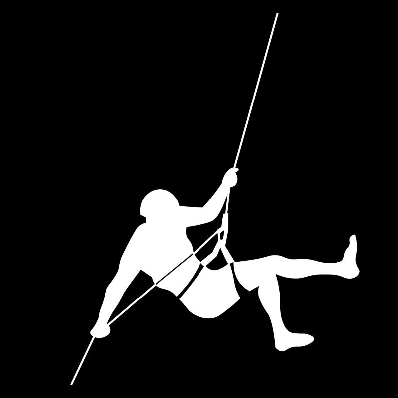 Rappelling 2 mountaineer is climbing off