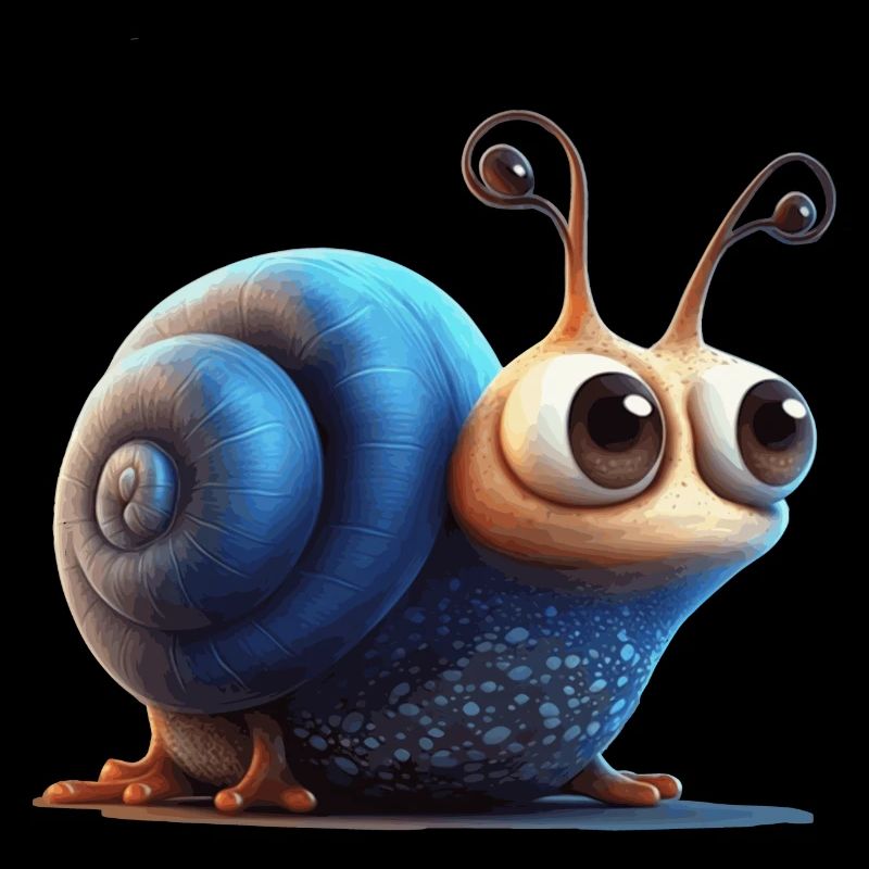 Cute blue snail