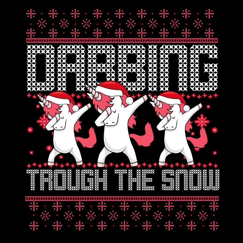 Dabbing through the Snow Einhorn Weihnachten Kind