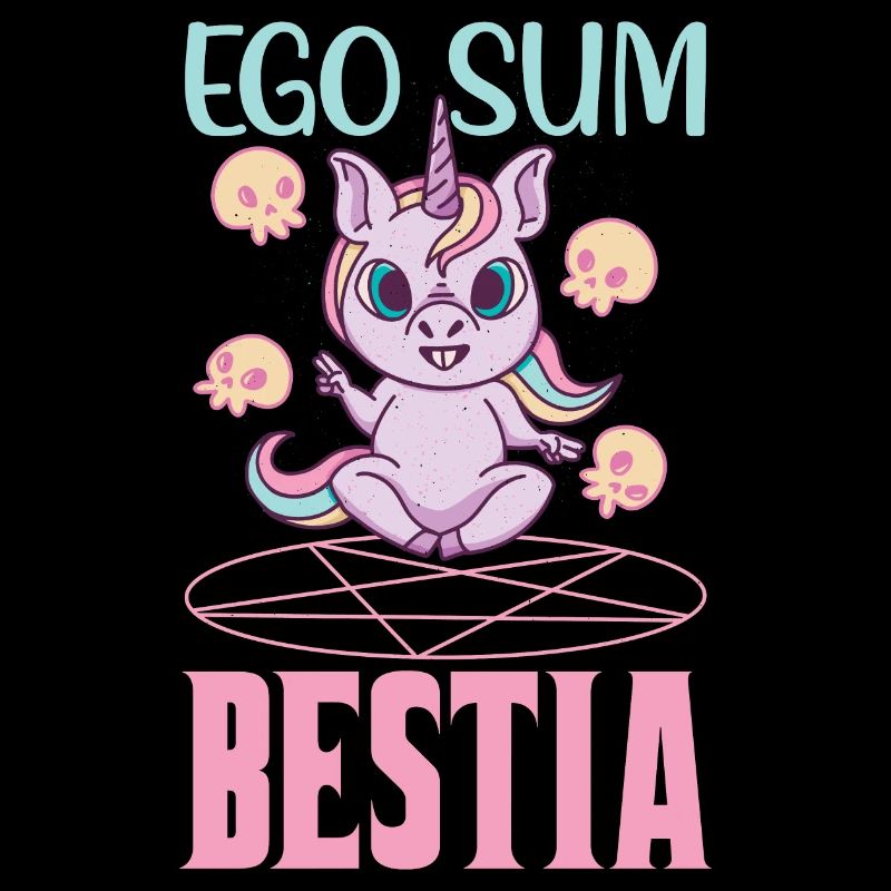 Metal Einhorn Pentagramm Baphomet Ego Sum Bestia