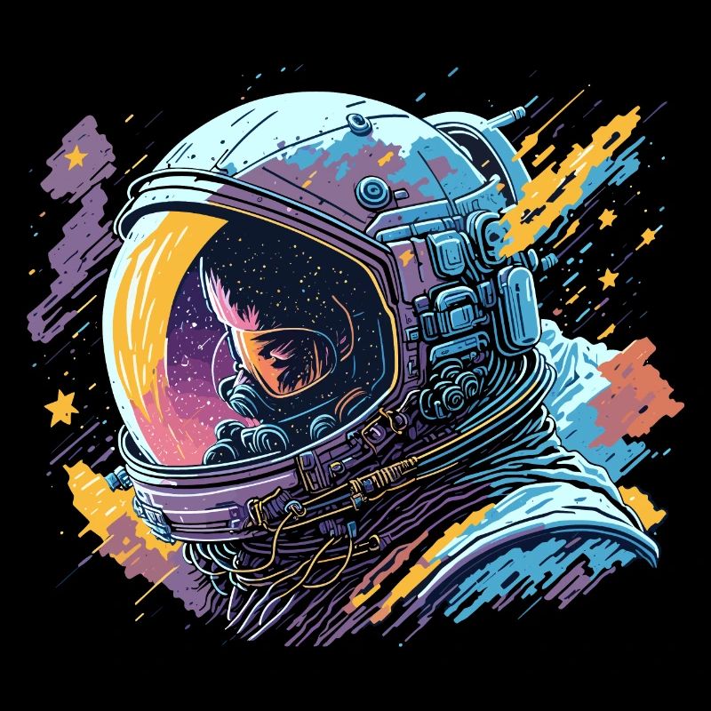 Astronaut lost in space - Splash Art Illustration