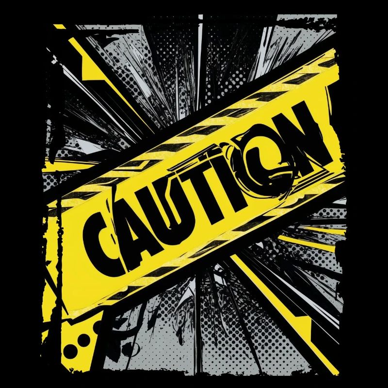 Funny Trendy Black Yellow Caution Tape Warning