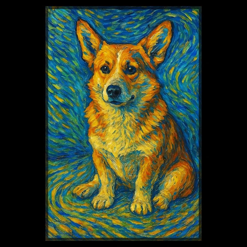 Corgi dans le tourbillon