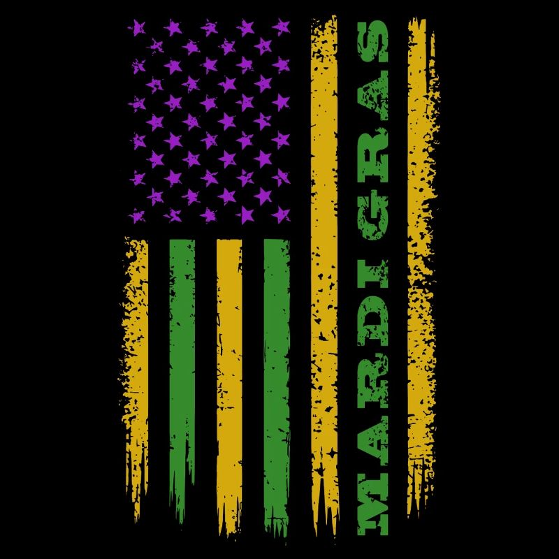 Mardi Gras - Drapeau US - Costume - Cadeau