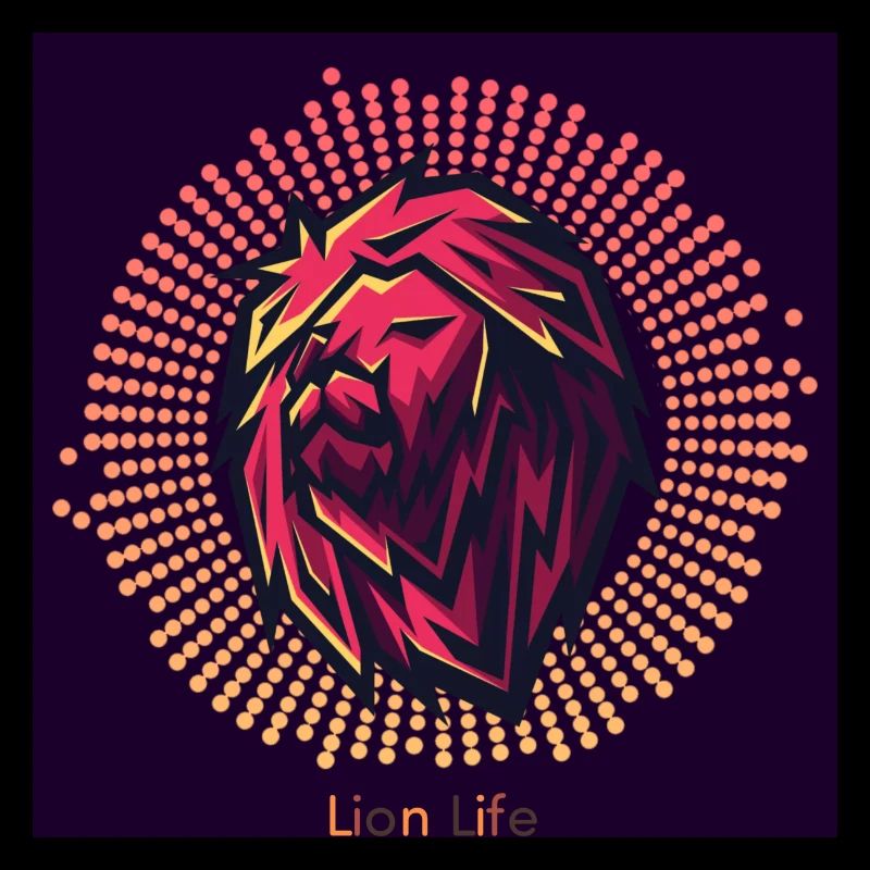 Lion Life Sticker