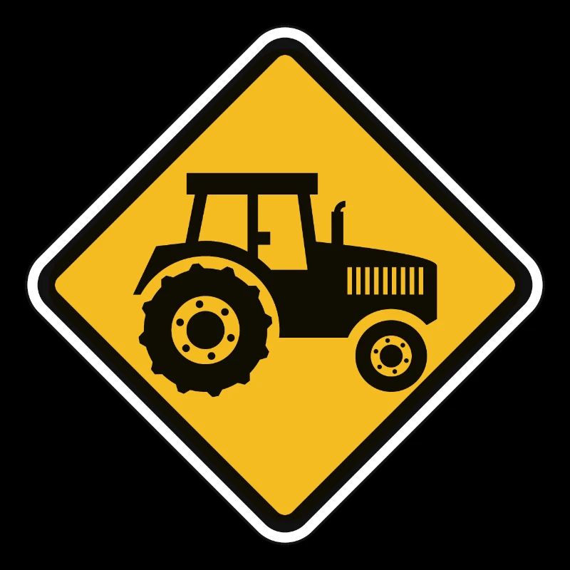 Traktor - Strassen Schild - col