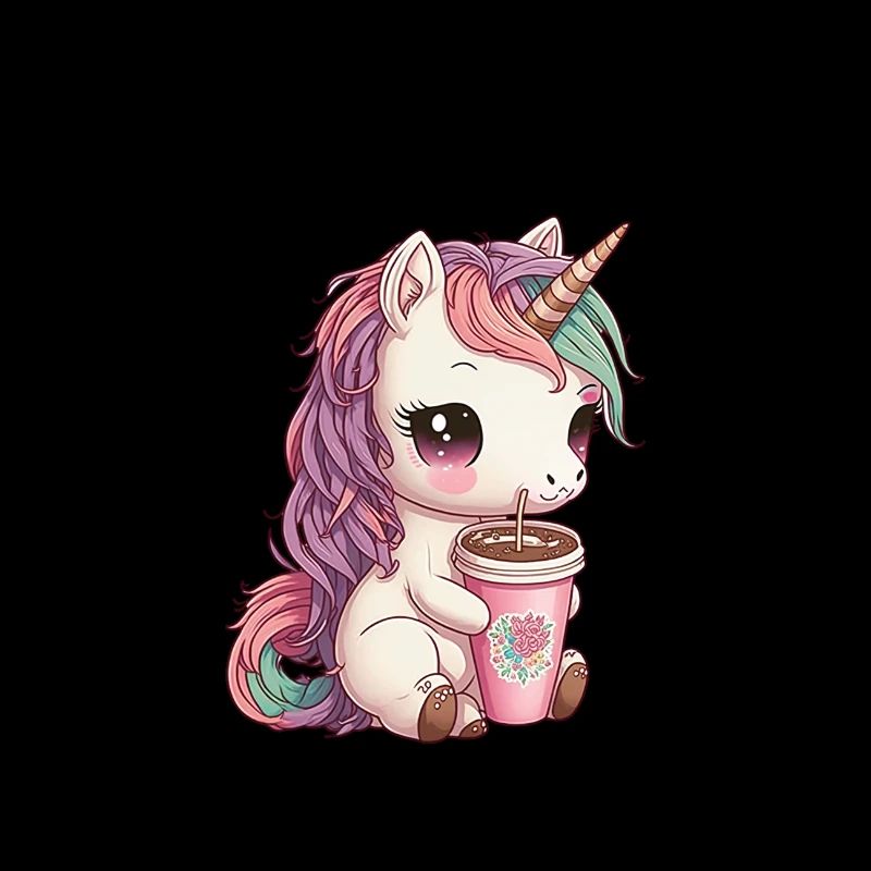süßes Einhorn mit Kaffee frecher Spruch