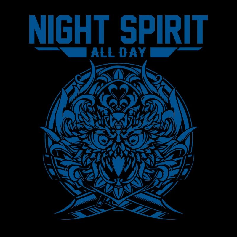 Owls - Eagle Owl Quote 1 - blue
