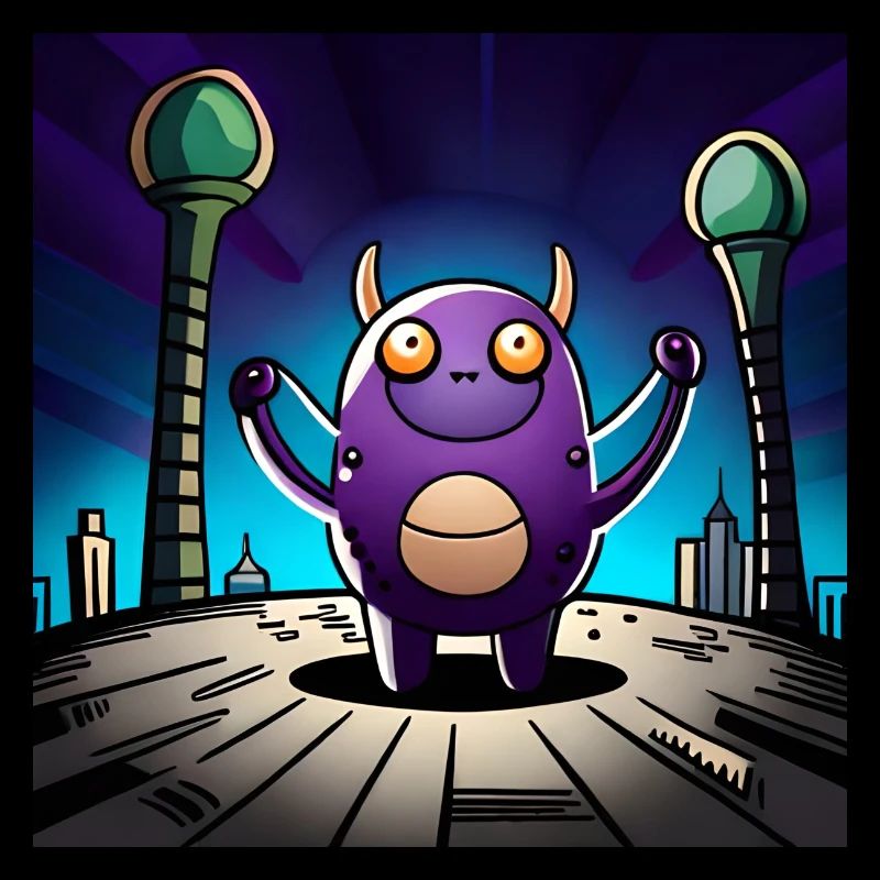 cute purple monster