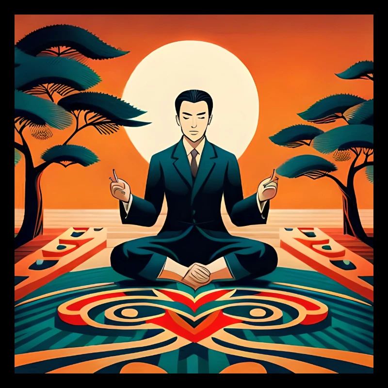 chinesischer Mann bei der Meditation
