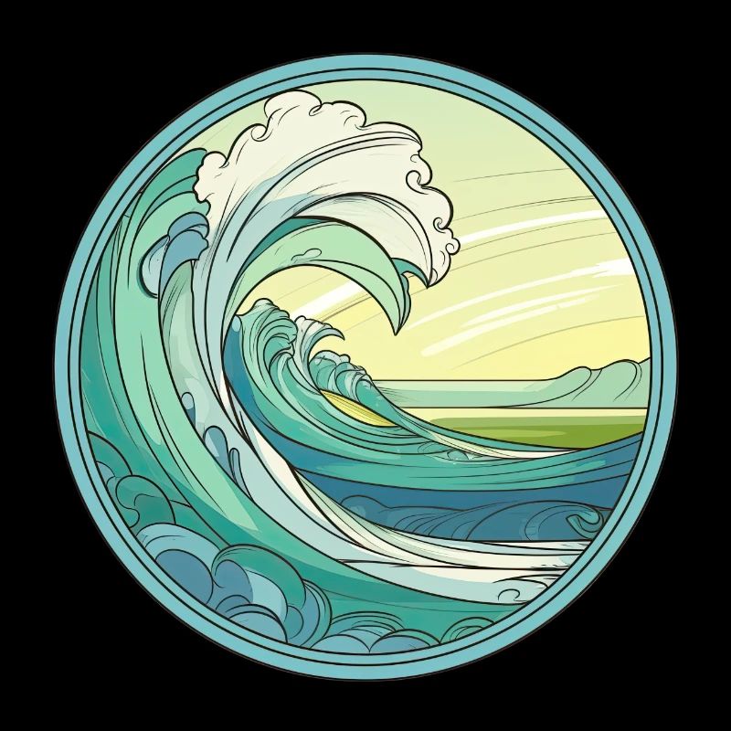 Vitrail Ocean Wave Art