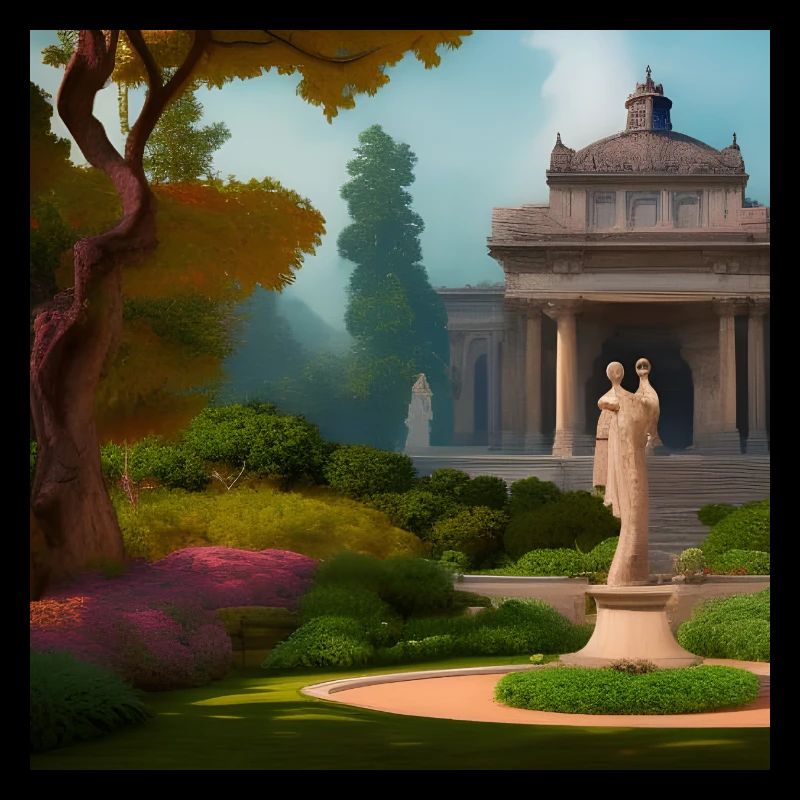 Gardens with Statue