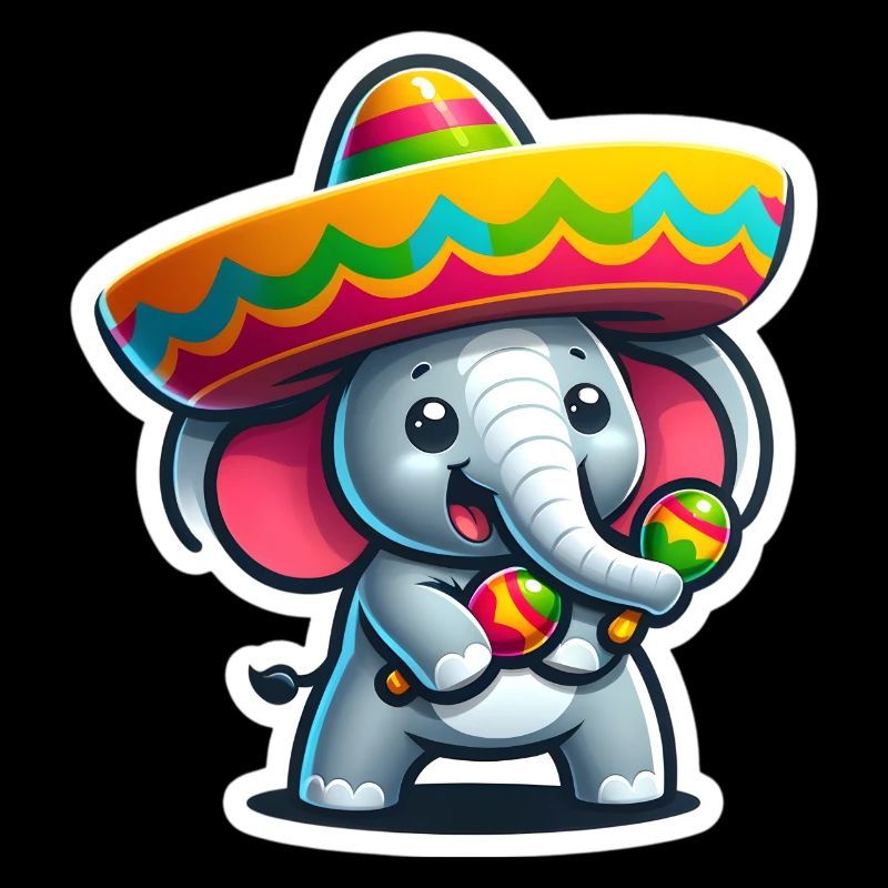 Cinco de Mayo Elefant mit Sombrero Cartoon