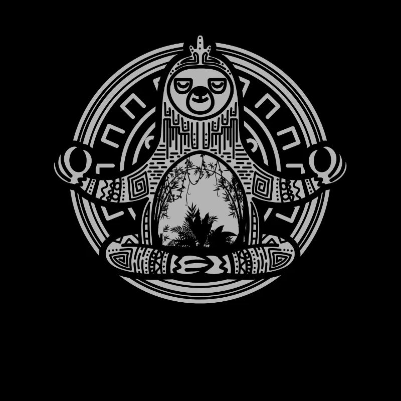 Meditation sloth ornaments esoteric temple