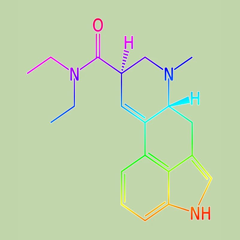 T-shirt à formule structurelle LSD acide hallucinogène psy