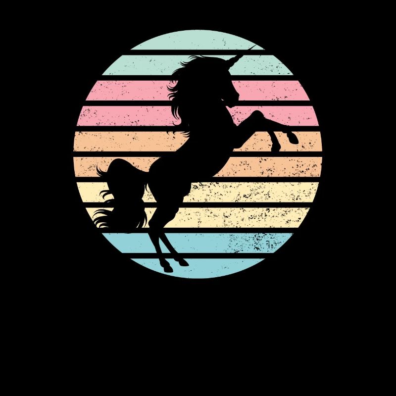 Retro Vintage Einhorn Regenbogen Unicorn