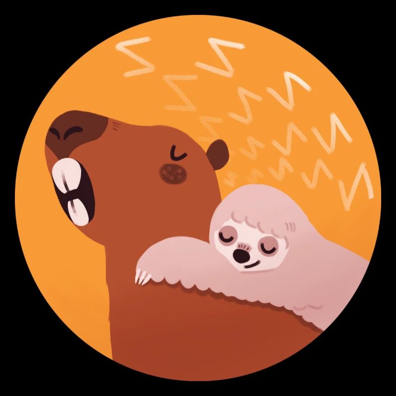 Schläfriges Capybara & Faultier