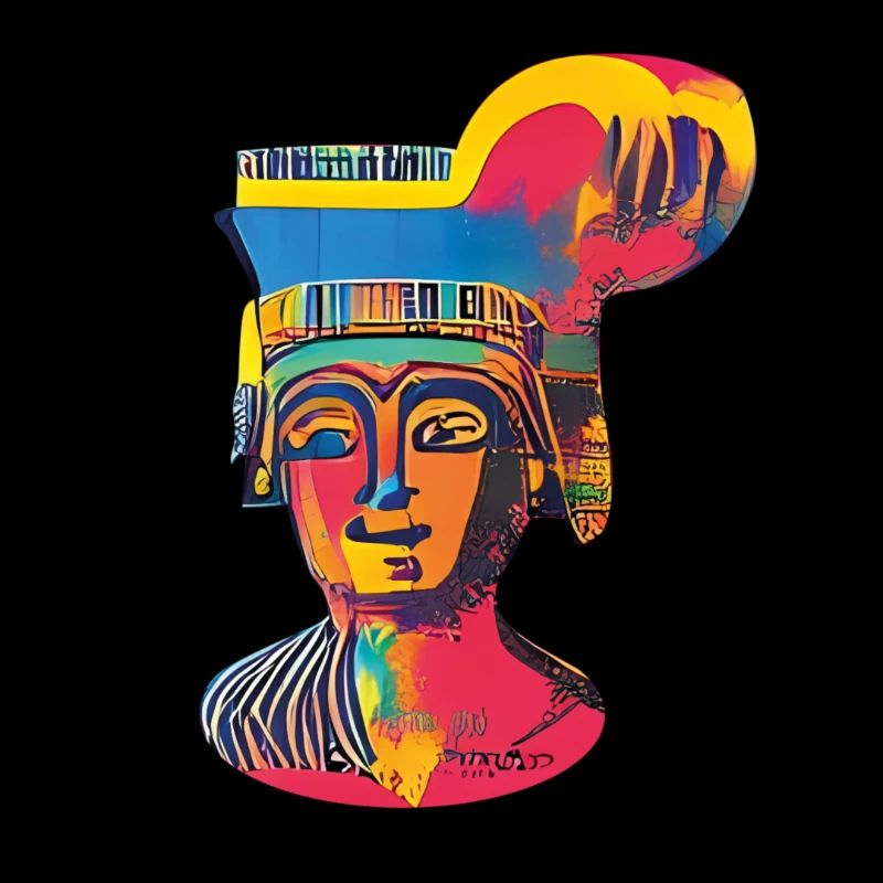 Warhol's The Pharaoh Pop Art - AI Artwork