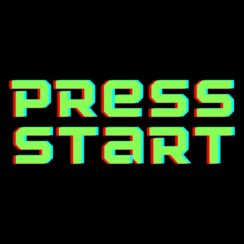 Press Start Arcade flipper vert fluo rétro