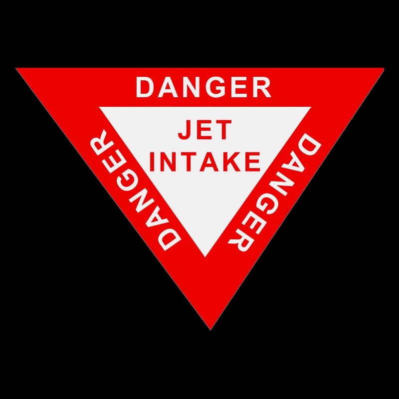 Danger Jet Intake Red Triangle Warning Fighter Jet